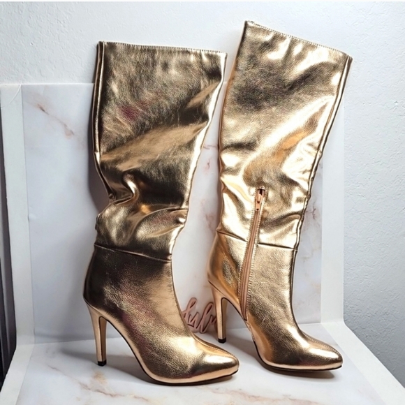 Steve madden madden girl rose gold stilettos boots skylar new - Picture 2 of 6